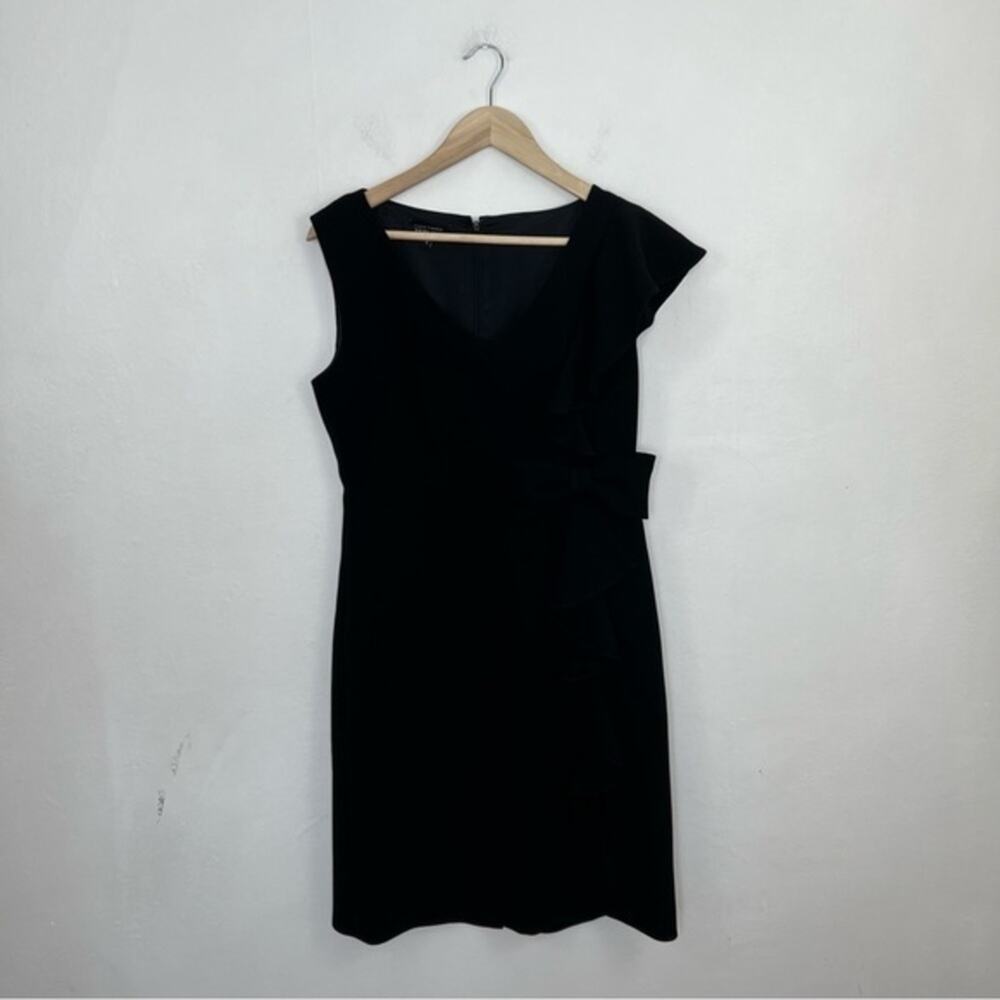 Rickie Freeman for Teri Jon Black Bow Ruffle Dress Size 10